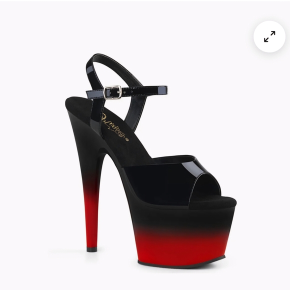 Pleaser Shoes - Pleaser Black and Red Gradient Heels